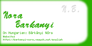 nora barkanyi business card