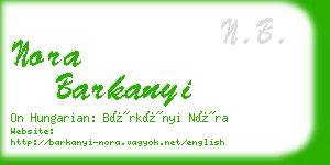 nora barkanyi business card